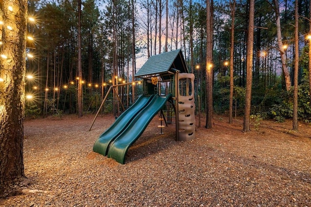 playground at dusk with a playground