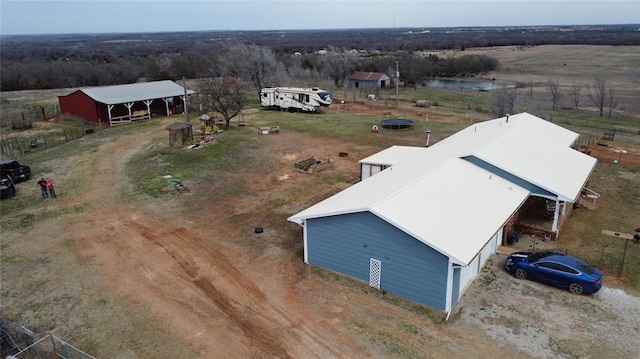 aerial view featuring a rural view