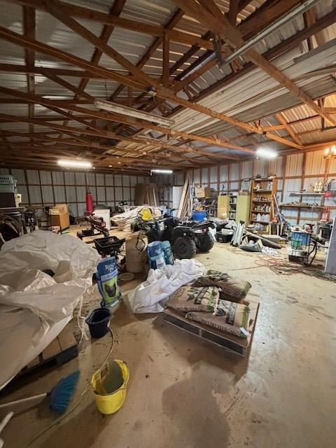 garage featuring metal wall