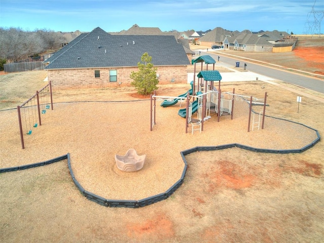 communal playground with fence