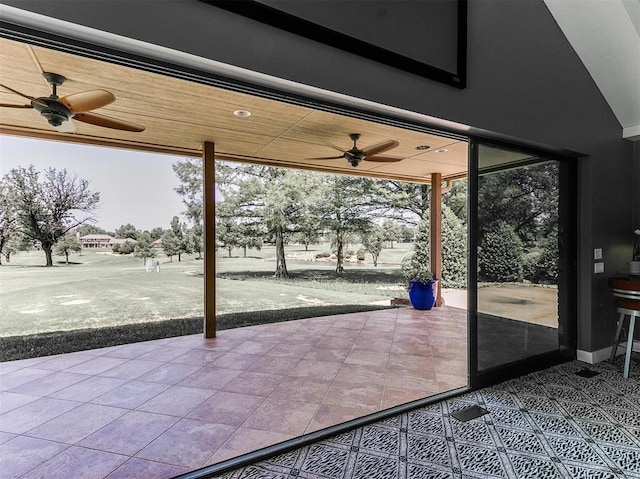 view of patio / terrace with a ceiling fan