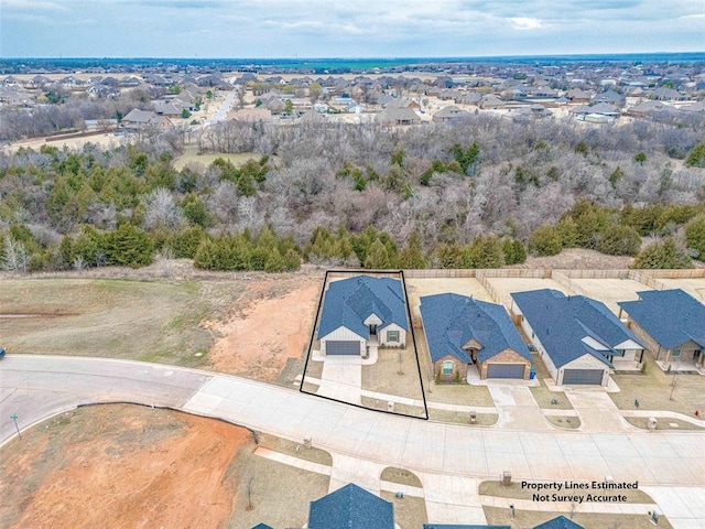 bird's eye view featuring a residential view