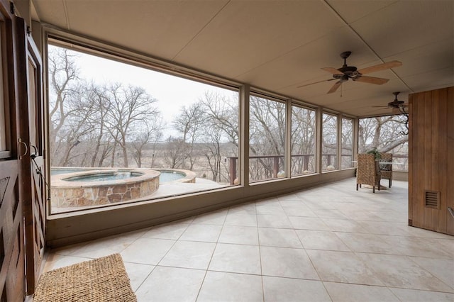 view of unfurnished sunroom