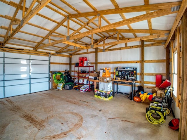 garage featuring metal wall