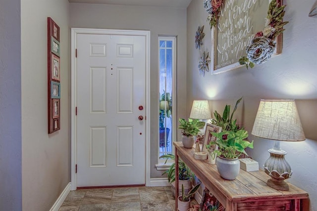 entryway with baseboards