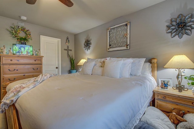 bedroom with ceiling fan