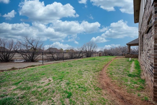 view of yard featuring fence