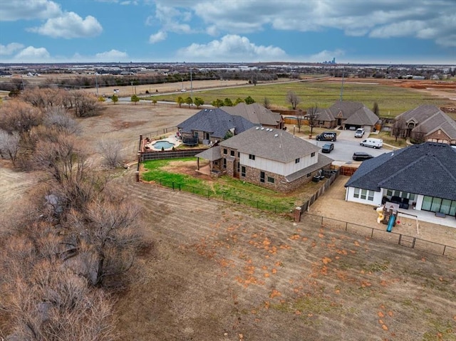 bird's eye view featuring a rural view