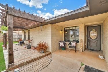 view of patio / terrace featuring a pergola