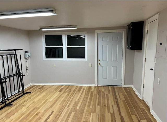 interior space featuring a balcony and electric panel