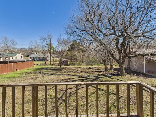 view of yard with fence