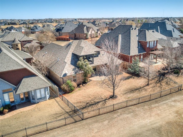 bird's eye view featuring a residential view