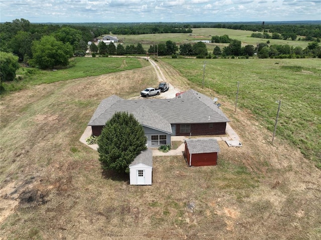 aerial view featuring a rural view