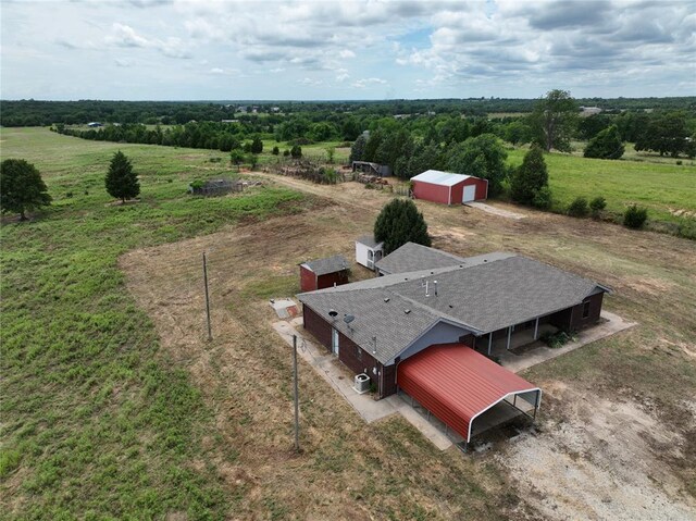 bird's eye view with a rural view