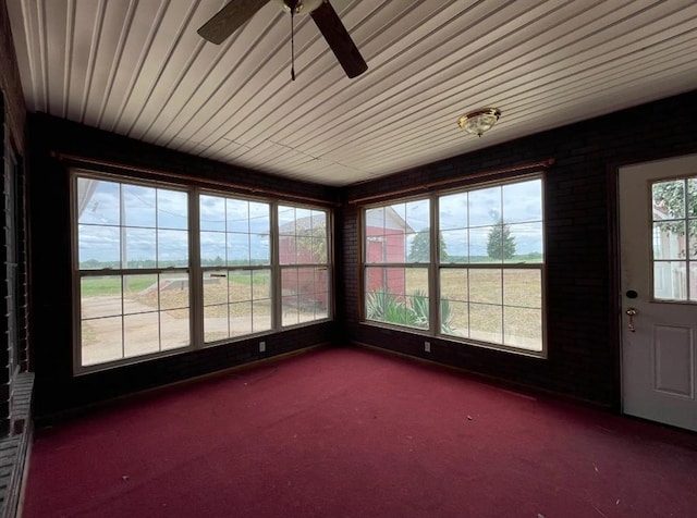 view of unfurnished sunroom