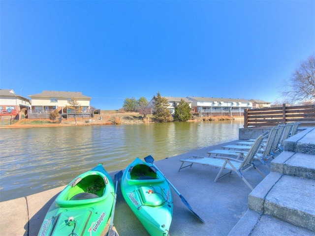 exterior space featuring a water view