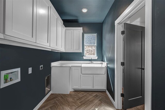 4125 Emery Dr, Edmond, OK 73034 - washroom featuring cabinet space, washer hookup, hookup for an electric dryer, and baseboards