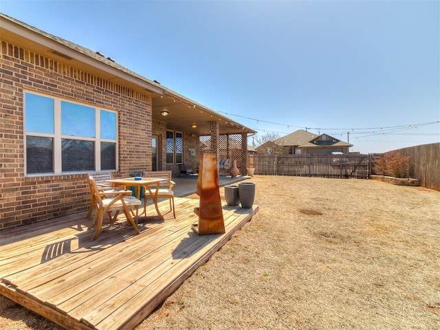 wooden deck with fence