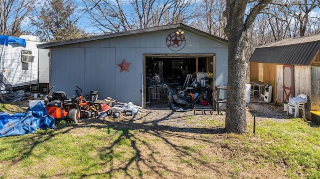 view of shed