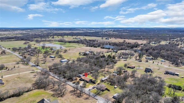 drone / aerial view with a rural view