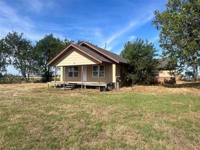 29094 County St Unit 2530, Fort Cobb, OK 73038 - view of front of house with covered porch and a front lawn