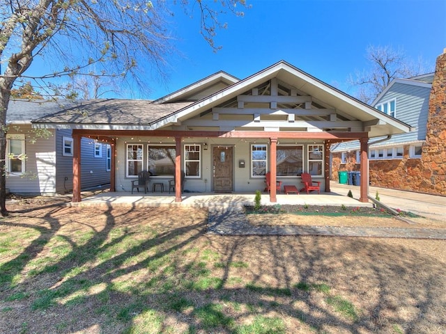 view of front of home with a patio area