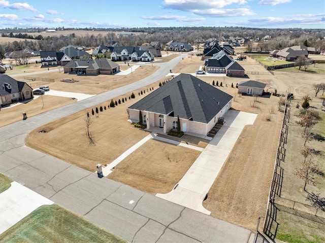 aerial view with a residential view