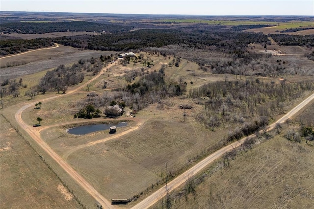 drone / aerial view with a rural view