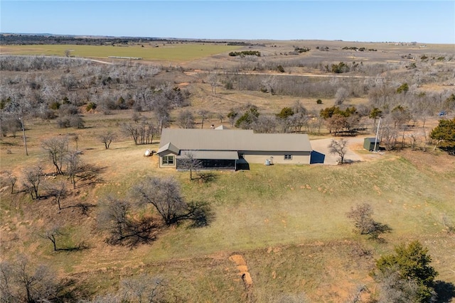 aerial view with a rural view