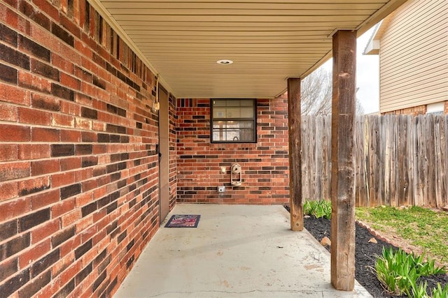 view of patio with fence