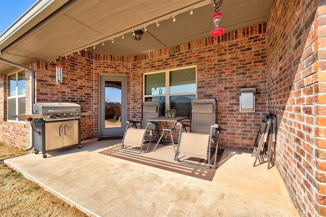 view of patio featuring grilling area