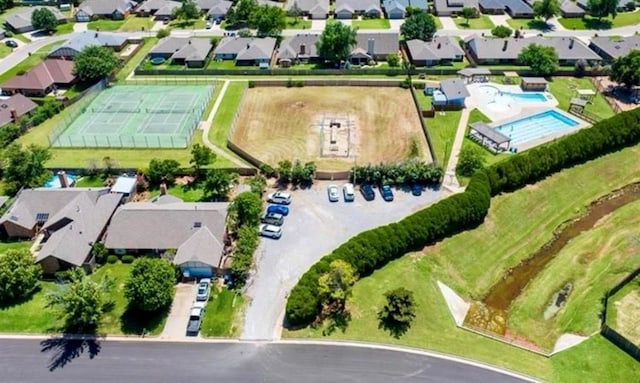 aerial view featuring a residential view