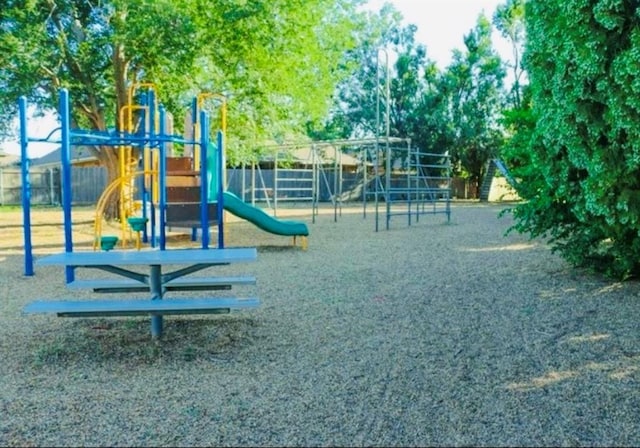 community play area with fence