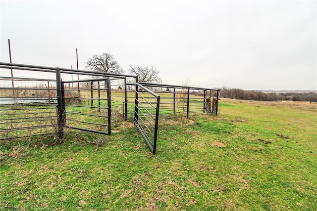 view of yard with a rural view