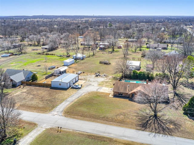 drone / aerial view with a rural view