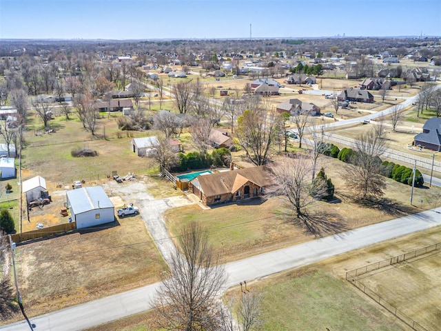 drone / aerial view with a residential view