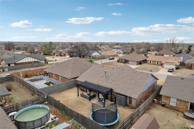 drone / aerial view with a residential view