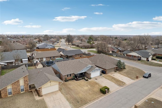 aerial view with a residential view