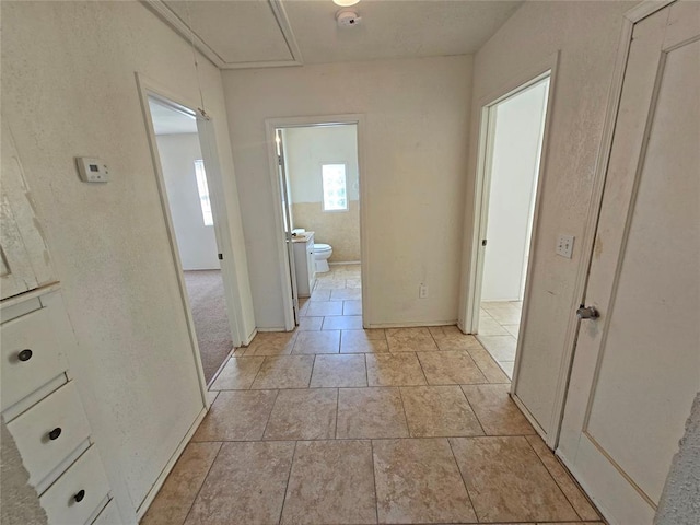 corridor with attic access