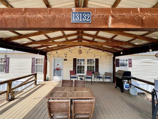 deck featuring area for grilling