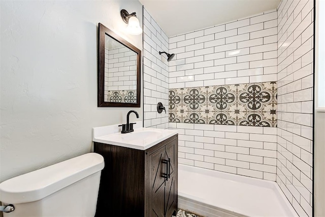 2625 SW 46th St, Oklahoma City, OK 73119 - bathroom featuring vanity, toilet, and bathing tub / shower combination