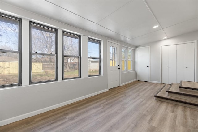 interior space featuring vaulted ceiling