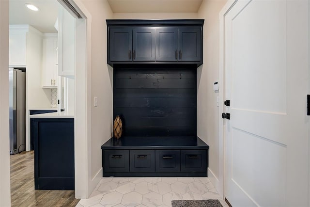 mudroom featuring recessed lighting