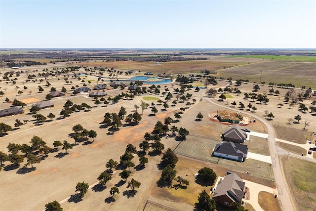 aerial view with a rural view