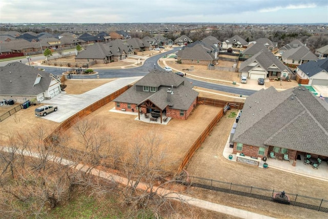 bird's eye view with a residential view