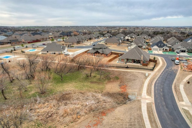 aerial view with a residential view