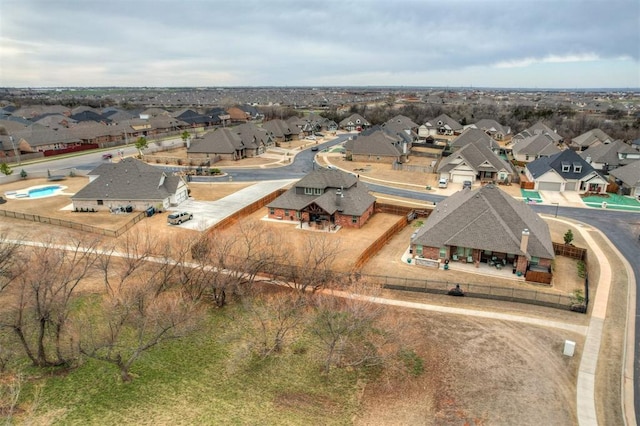 aerial view featuring a residential view