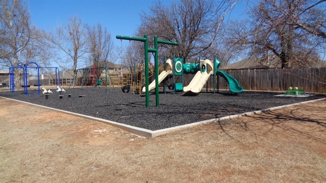 community play area with fence