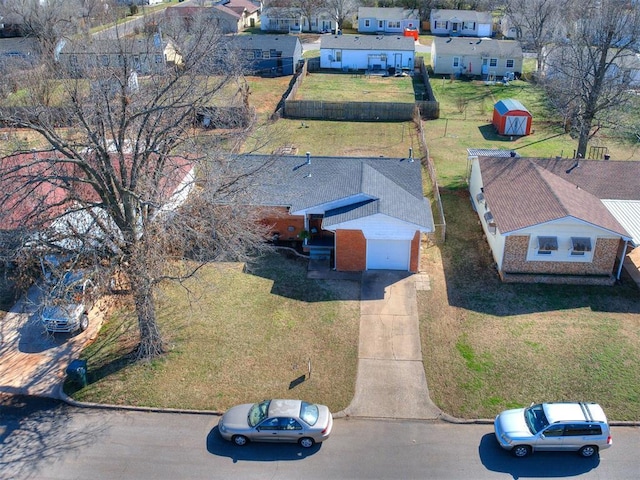 birds eye view of property featuring a residential view