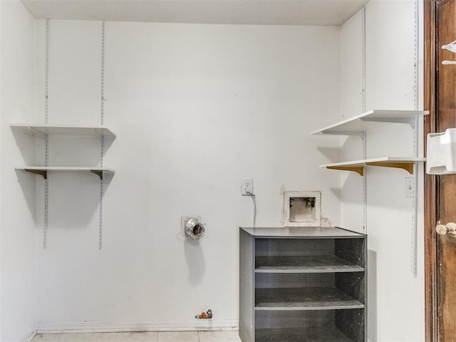 interior space featuring laundry area, gas dryer hookup, and washer hookup